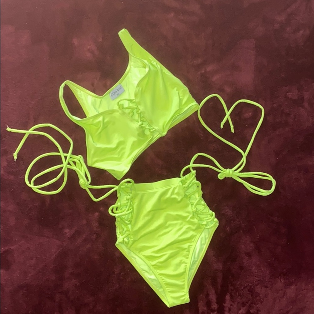 🆕BNWT IconSwim Neon Green Yellow Swimsuit XS‼️